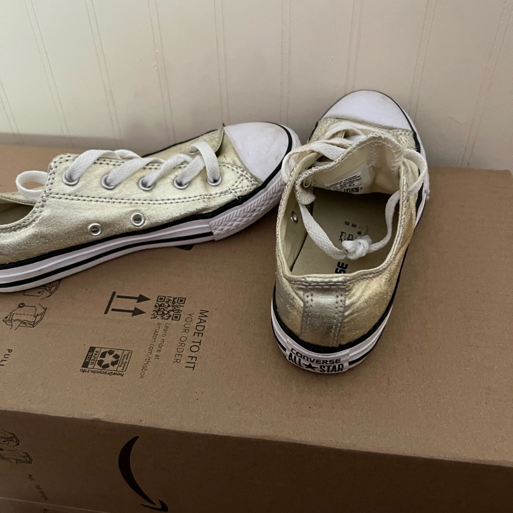 Gold converse sneakers- size 2